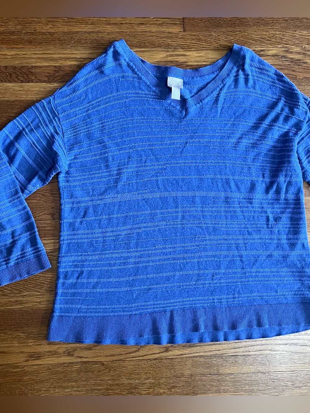 Chicos 3 pullover knit top sweater coastal lightweight knit nautical slouchy